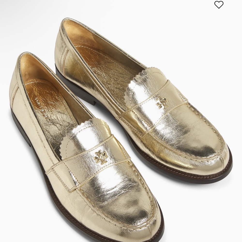 Tory Burch Gold Loafers